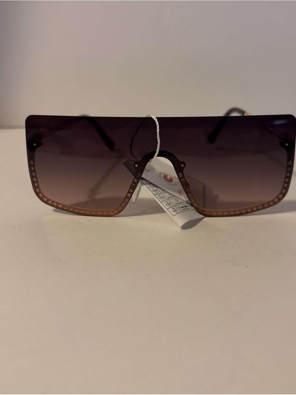 Square Sunglasses Unisex Fashion Designer Driving Shades Flat Top Brown Gradient